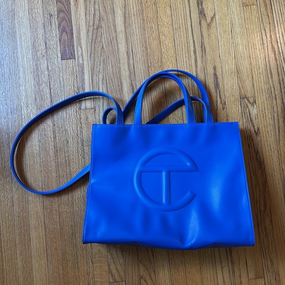TELFAR *100% Authentic* Painters Tape Blue Medium Shopping Bag Tote - Picture 4 of 8